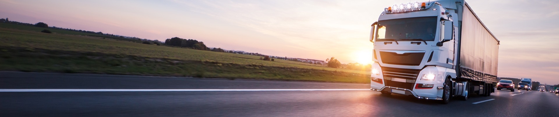 Vrachtwagen onderweg op de snelweg